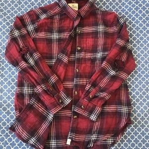 American Eagle, red, oversized women’s flannel, size S